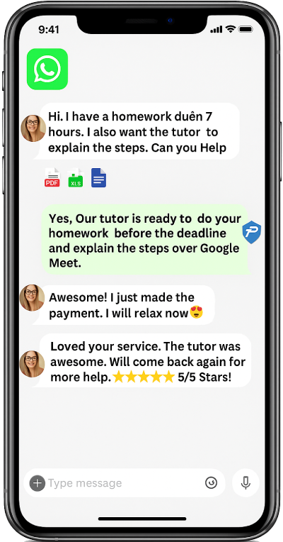 Tutor and student whatsapp chat